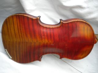 Old/antique German Violin 3/4 Size C.  1880 - 1930 Highly Flamed Tiger Maple photo
