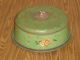 Vintage Tin Cake Saver Wood Plate & Glass Knob Carrier Metal Cover Server Green Other photo 1