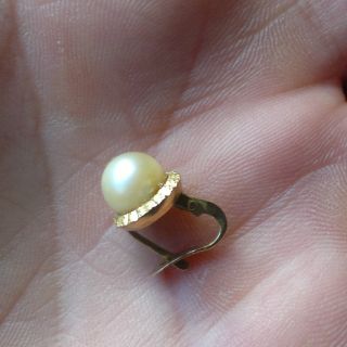 Spain 1 18k Earring With Pearl Metal Detecting Found photo
