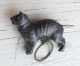 Antique Victorian Vintage Metal Cat Figurine Tape Measure Tail Winds Tape Tools, Scissors & Measures photo 1