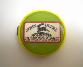 Antique Vintage Celluloid John Deere Advertising Cloth Sewing Tape Measure Tool photo