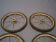 Antique Set Of 4 Baby Buggy Wheels Wire & Hard Rubber Wagons,  Carriages Nr Baby Carriages & Buggies photo 4