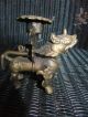 Set,  4 Antique Brass Candleholders In The Form Of Foo Dogs Other photo 3