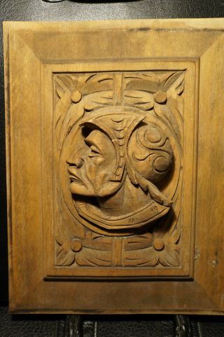 Hand Carved Late 1800s Early 1900s Mayan Or Spanish Theme Door Panel photo