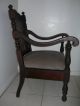 Antique Vintage Black Walnut Caned Armchair 1700 ' S William & Mary Gothic Rare Pre-1800 photo 2