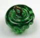Antique Charmstring Glass Button Green Berry Top Design Swirl Back Buttons photo 2