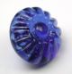 Antique Charmstring Glass Button Blue Candy Mold Design Swirl Back Buttons photo 1