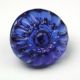 Antique Charmstring Glass Button Blue Candy Mold Design Swirl Back Buttons photo 2