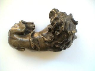 Gorgeous Antique Bronze Lion Statuette/applique photo
