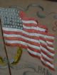 Antique Hand Embroidery 47 Star American Flag Our Star Spangled Banner Old Glory Primitives photo 5