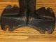 2 Antique Malleable Warranted Branded Cobblers Stands And 3 Anvils Molds Primitives photo 7