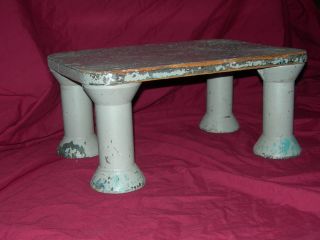 Antique Tramp Folk Art Steep Foot Stool Decorative Table Top Shelf photo