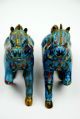 Chinese Old Cloisonne Carved Flower Pattern Horses Reproductions photo 8