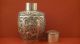 Antique Chinese Export Dragon Gilded Interior Silver Tea Caddy Signed Hand Made Asia photo 9