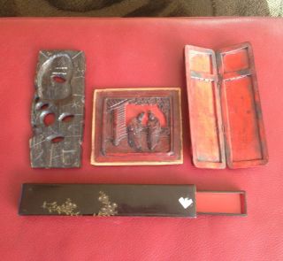 4 Antique Chinese Pieces photo