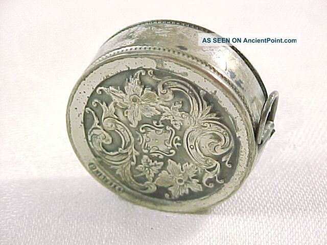 Antique Sterling Silver Tape Measure,  Dented On One Side Tools, Scissors & Measures photo