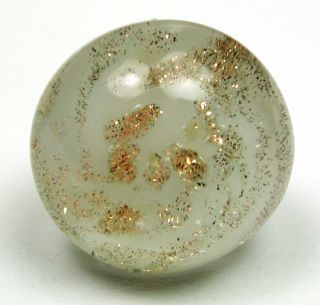 Antique Paperweight Glass Button Gold Flecks - Lovely photo
