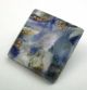 Antique Leo Popper Glass Button Paperweight Square Blue & Gold - Buttons photo 1