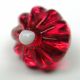 Antique Charmstring Glass Button Ruby Pudding Mold Tipped W/ Milk Ball Swirl Bk Buttons photo 1