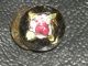 2 Antique Diminutive Dimi Reverse Painted Intaglio Flowers Under Glass Button Buttons photo 5