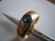 14 Carat Ct Gold Ring With Natural Sapphire,  Wwi.  Metal Detecting Find.  Dated Roman photo 1
