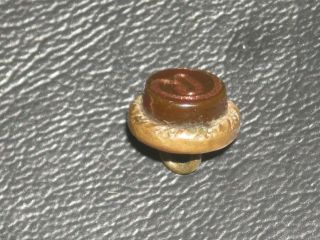Antique Diminutive Dimi Molded Brown Glass Goldstone Jewel Charmstring Button photo