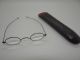 Antique Old Small Oval Unbranded Reading Glasses Spectacles Lenses With Case Nr Optical photo 5