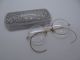 Antique 1/10 12 K Gf Round Lens Bifocals Spectacles Glasses W/ Lgr Engraved Case Optical photo 4