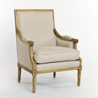 Chic Shabby French Style Oak 100% Linen Sofa,  70  W photo