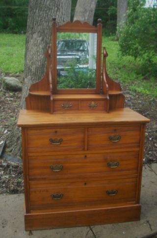 Solid Cherry. . . . .  English Antique Furniture Eastlake Dresser Commode. . .  Circa 1810 photo
