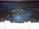 Stunning Gothic Carved Distressed Black/gold Mahogany Renaissance Bed,  So Chic Post-1950 photo 3