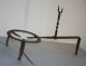 Very Rare 18th Century Iron Trivet With Forked Handle Rest & Great Early Surface Trivets photo 1