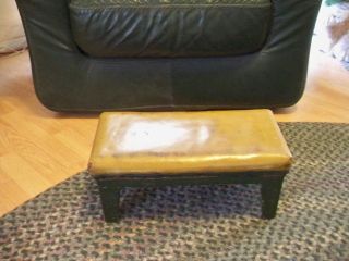 Leather Covered Primitive Foot Stool photo