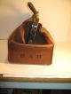 Antq.  Leather Doctor ' S Satchel Bag Brown Leather Initials B.  A.  B.  Single Handle Doctor Bags photo 1