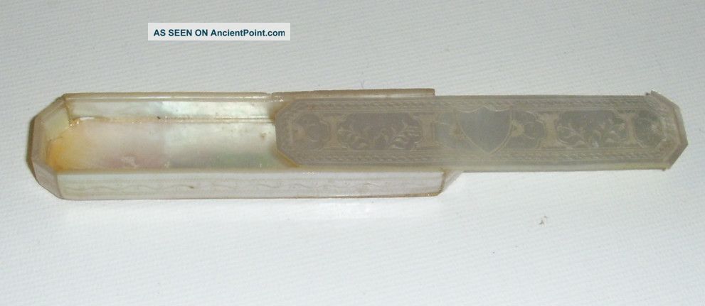 Antique Chinese Mother Of Pearl Tooth Pick Box - Dental Circa 1840 Other photo