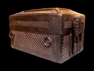 A Large Gothic Messengers Box (iron).  France.  2nd Half 15th Century photo