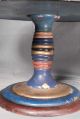 Antique Pennsylvania Treen Fruit Stand Compote Hand Painted Turned Wood Color Primitives photo 4