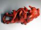 Chinese Old Red Jade Bloodstone Hand Carved Big Dragon Statue Size Length 18.  5cm Dragons photo 10