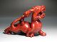 Chinese Old Red Jade Bloodstone Hand Carved Big Dragon Statue Size Length 18.  5cm Dragons photo 2