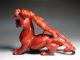 Chinese Old Red Jade Bloodstone Hand Carved Big Dragon Statue Size Length 18.  5cm Dragons photo 8