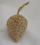 Antique Victorian Strawberry Miniature Yellow Sewing Pin Cushion Emery Tool Old Pin Cushions photo 5