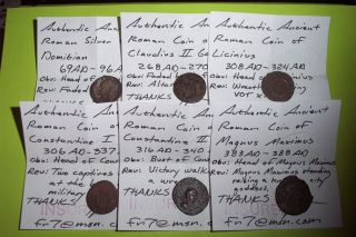 Collection Ancient Roman Coins Military Old Lot Silver Artifact Treasure Antique photo