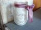 Vintage Mason Jar With Candle And Antique Crochet Piece Of Lace Silk Ribbon Mood Jars photo 1