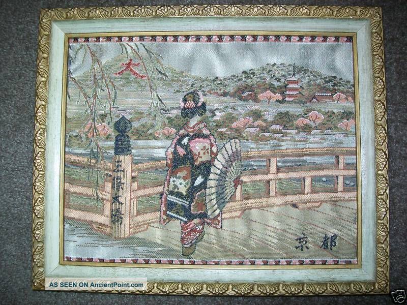 Rare Asian Japanese Hand Embroidered Picture Artist Signed Art From Japan Clean Other photo