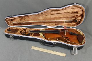 Antique Early 20thc Quality Figured Maple 4/4 German Violin & Case Nr photo