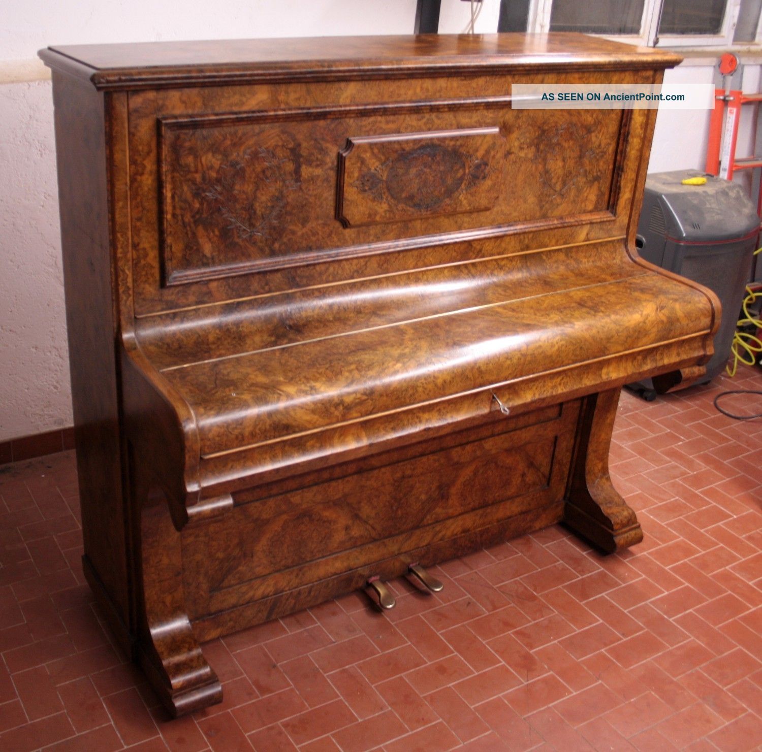 Old Upright Piano Frederick Reogh 1890 Londra Pianoforte Antico