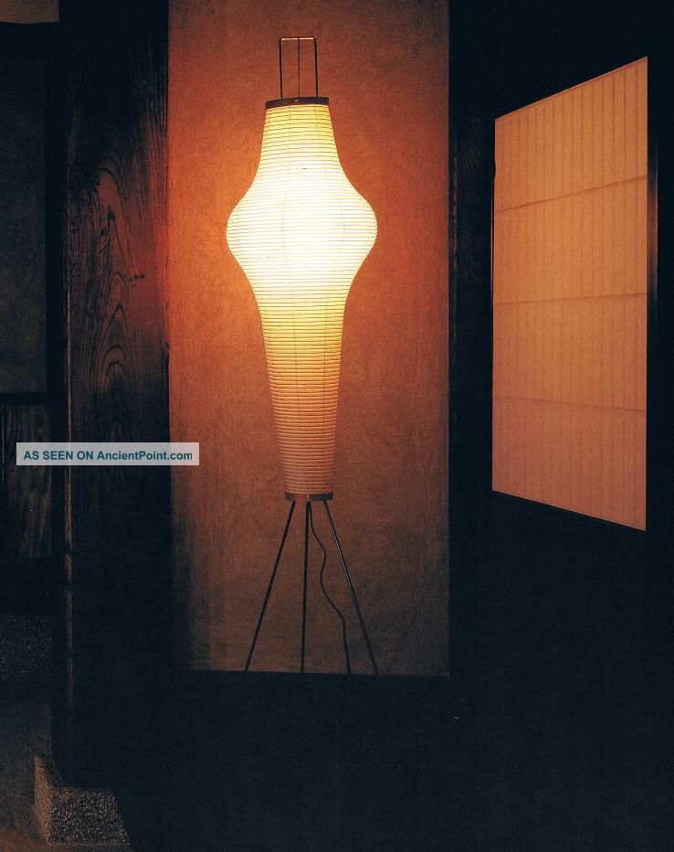 Japanese Antiques Isamu Noguchi Akari Floor Light 14a Hand Mane In Japan Other photo