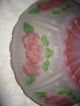 Antique Victorian Puffy Reverse Painted Pan Dome Chandelier Fixture Glass Shade Lamps photo 3