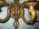 Vintage French Bronze Brass Wall Sconce Lamp Light No Crystal 3 Arm Lamps photo 3