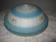 Antique Victorian Blue Painted Pan Dome Chandelier Fixture Glass Shade Lamps photo 1